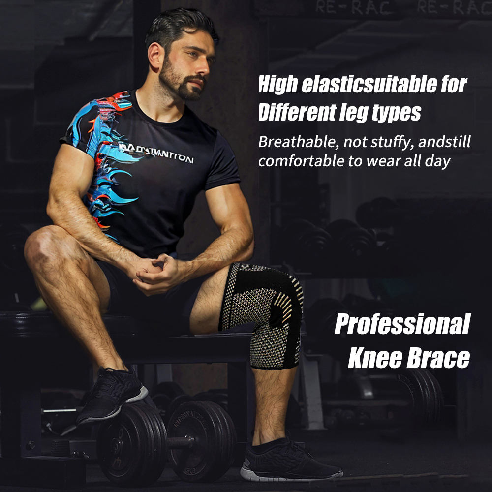 Copper Knee Compression Sleeve – Single Support for Sports & Fitness