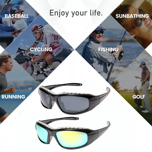 ZipGo Atlas™ Aero-Guard Sports Sunglasses – 2 Pair Wind Resistant Outdoor Eyewear Set