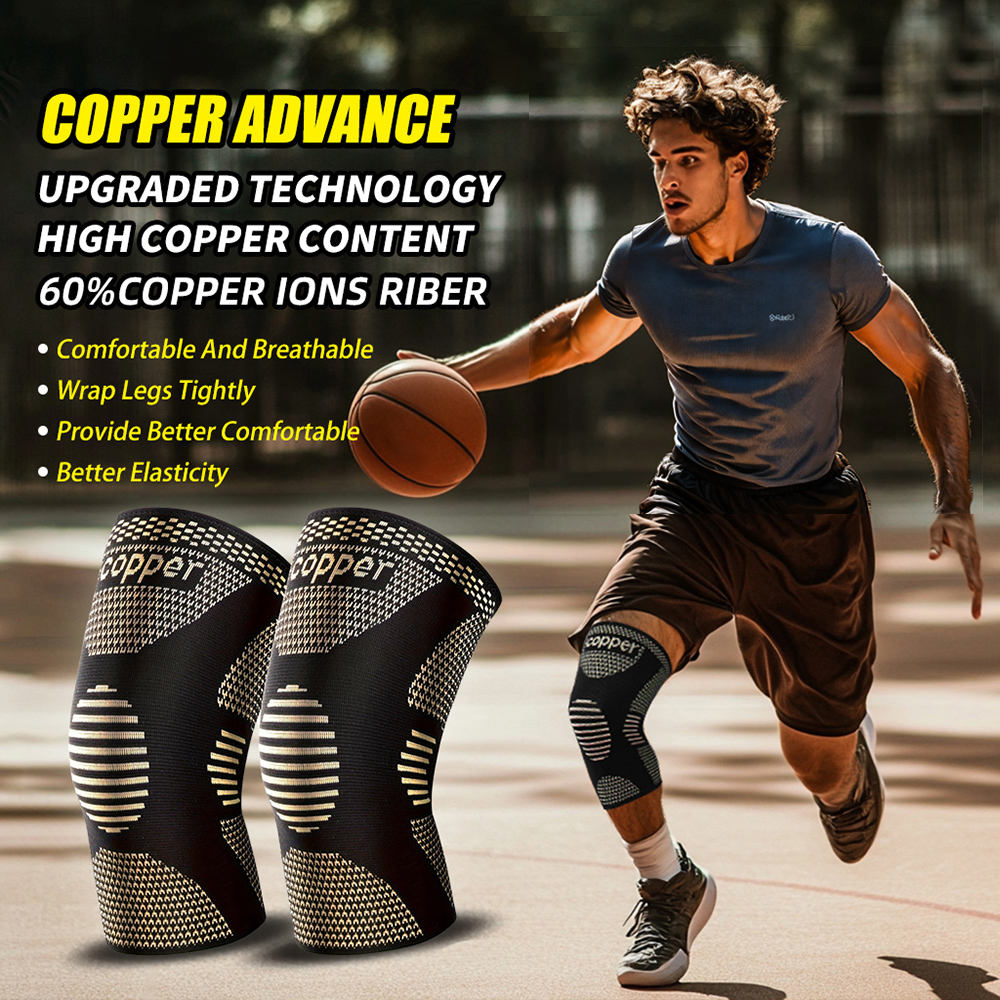 Copper Knee Compression Sleeve – Single Support for Sports & Fitness